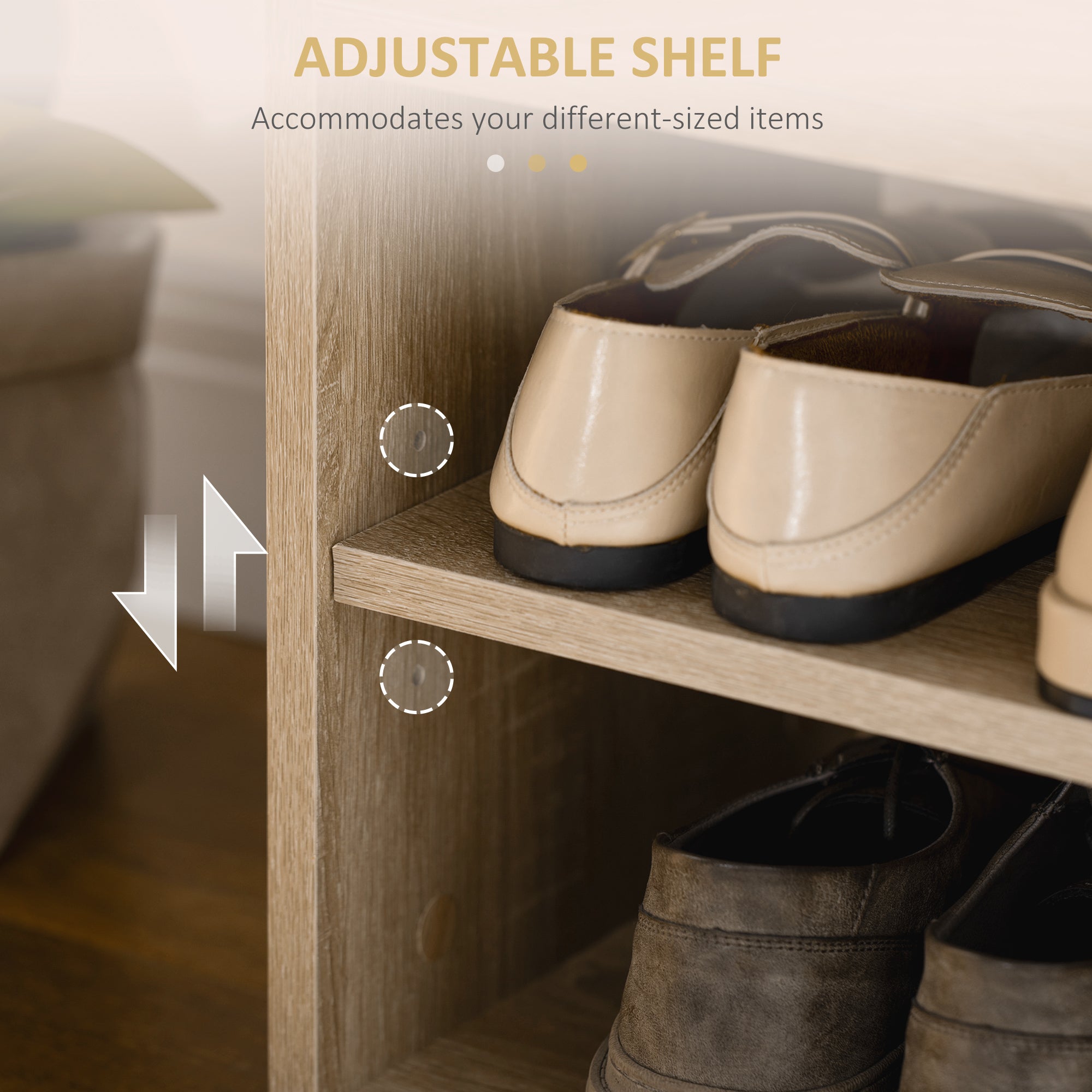 Kozy Shoes Cabinet Bench Hidden Storage Padded Seat Organiser Footwear Rack Hallway Oak Tone