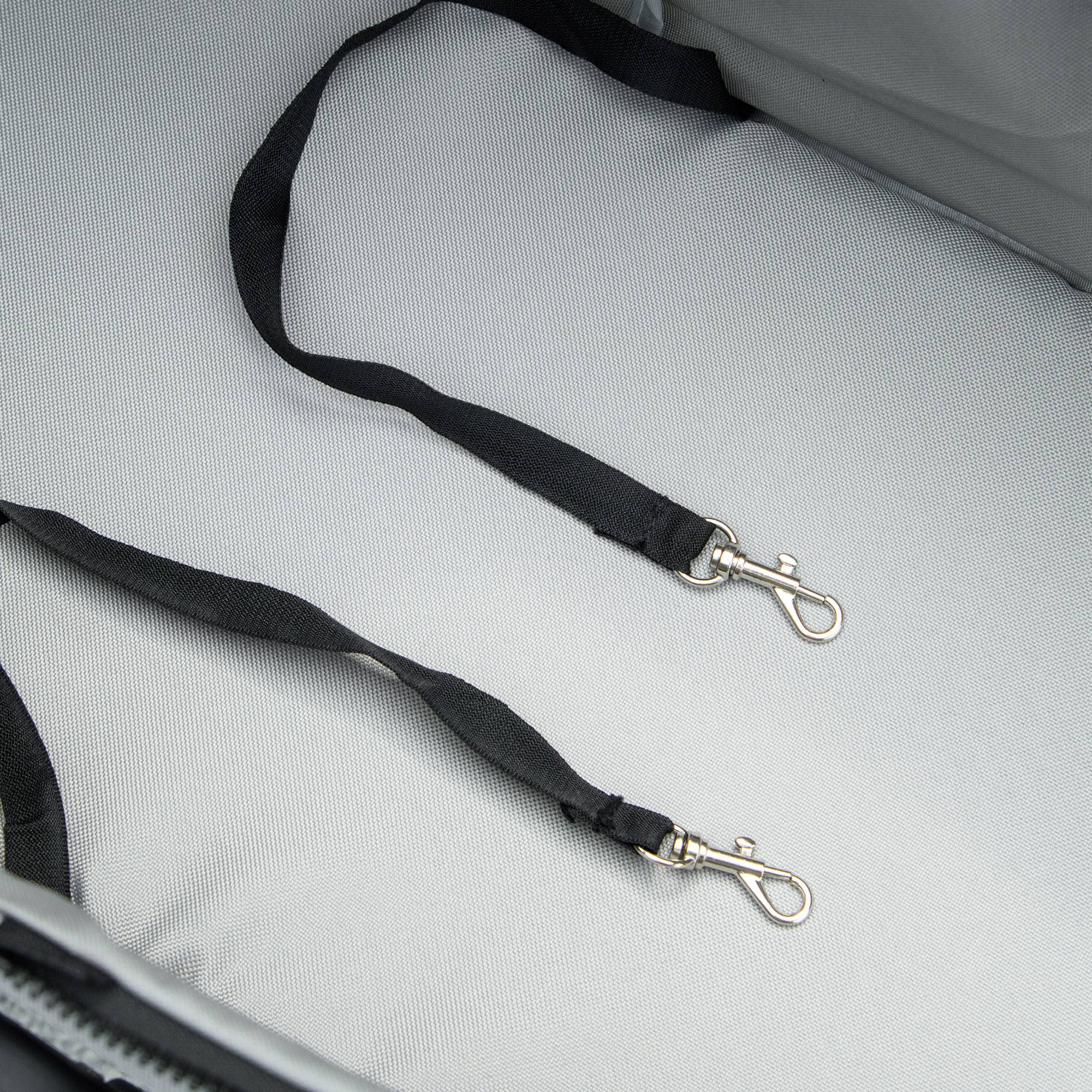 Kozy Dog Pram Dog Stroller Foldable Pet Pushchair with 4 Wheels, Safety Leashes, Cup Holder for Small Dogs, Grey