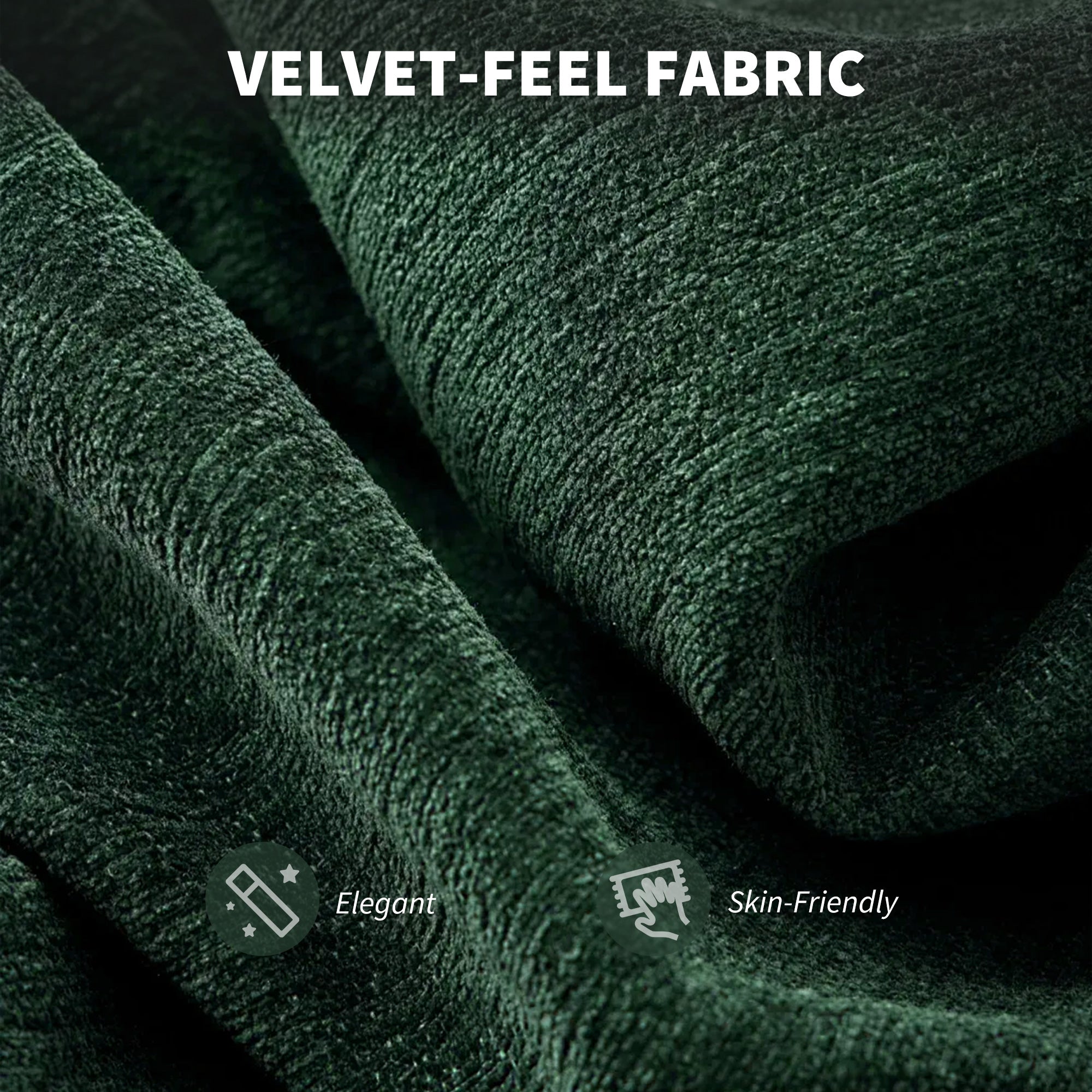 Kozy - Velvet-Feel Office Chair - Dark Green