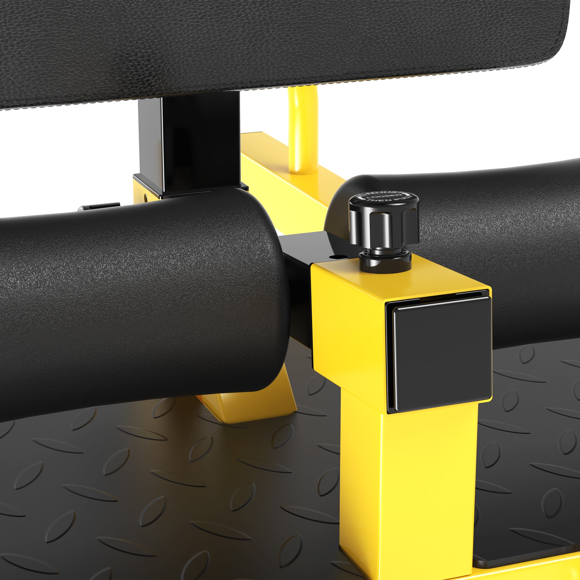 Kozy Squat Machine with Push Up Stand, Padded Hip Thrust Bench with Adjustable Cushion for Home Gym Work Out, Yellow