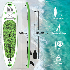 Kozy Inflatable Stand Up Paddle Board, 10' x 30" x 4", Non-Slip SUP, with ISUP Accessories, Hand Pump, 3 Fins, Adj Paddle for Youth Adult Beginners/Experts