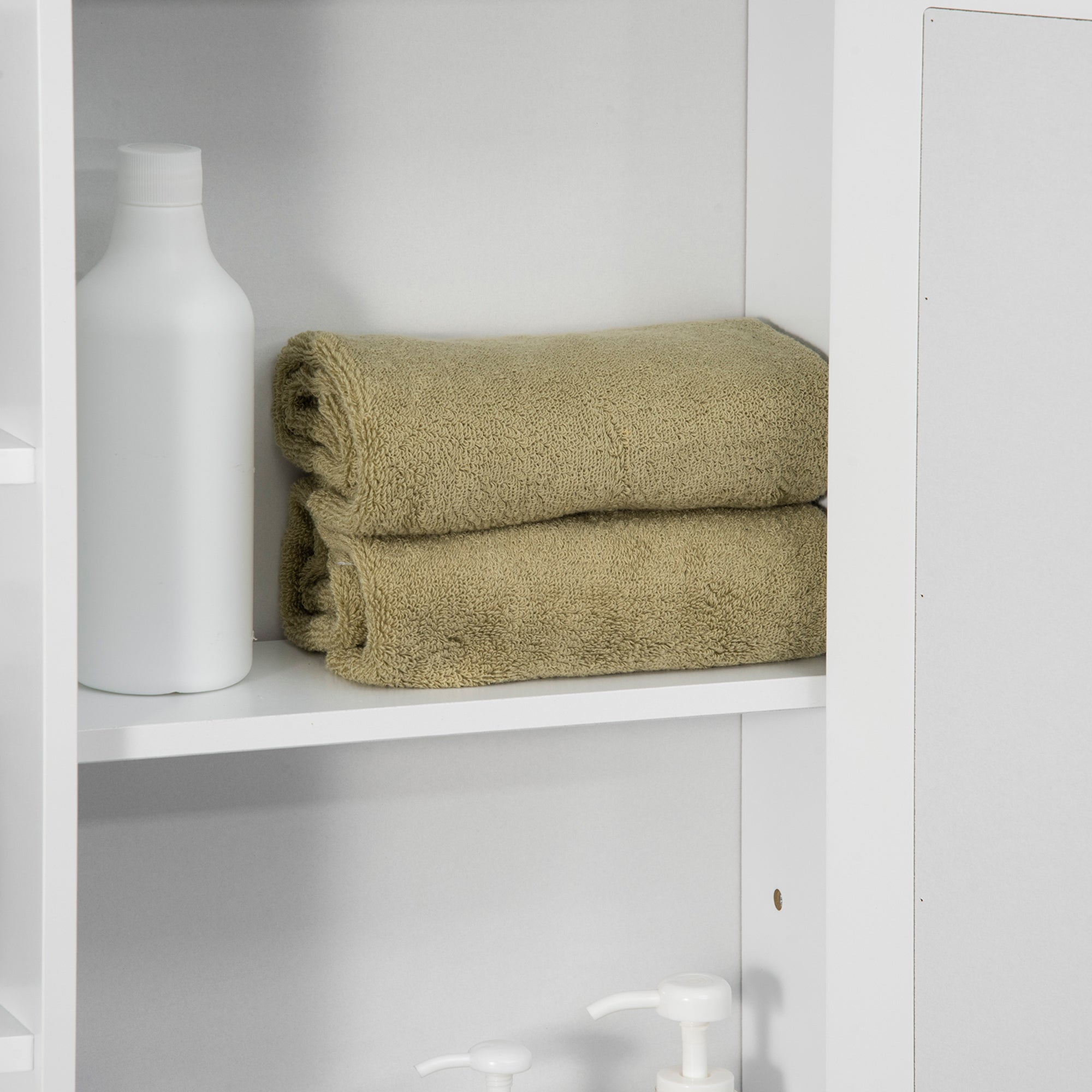 Kozy Wall Mounted Bathroom Cabinet with Mirror Single Door Storage Organizer 2-tier Inner Shelves White