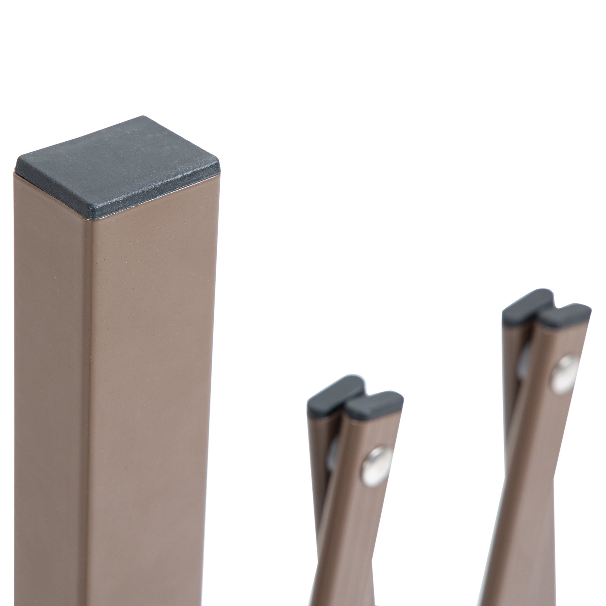 Kozy - Set of 2 Expanding Garden Fencc, Aluminium Freestanding Foldable Picket Fence, 300cmx103.5 cm, Dark Brown