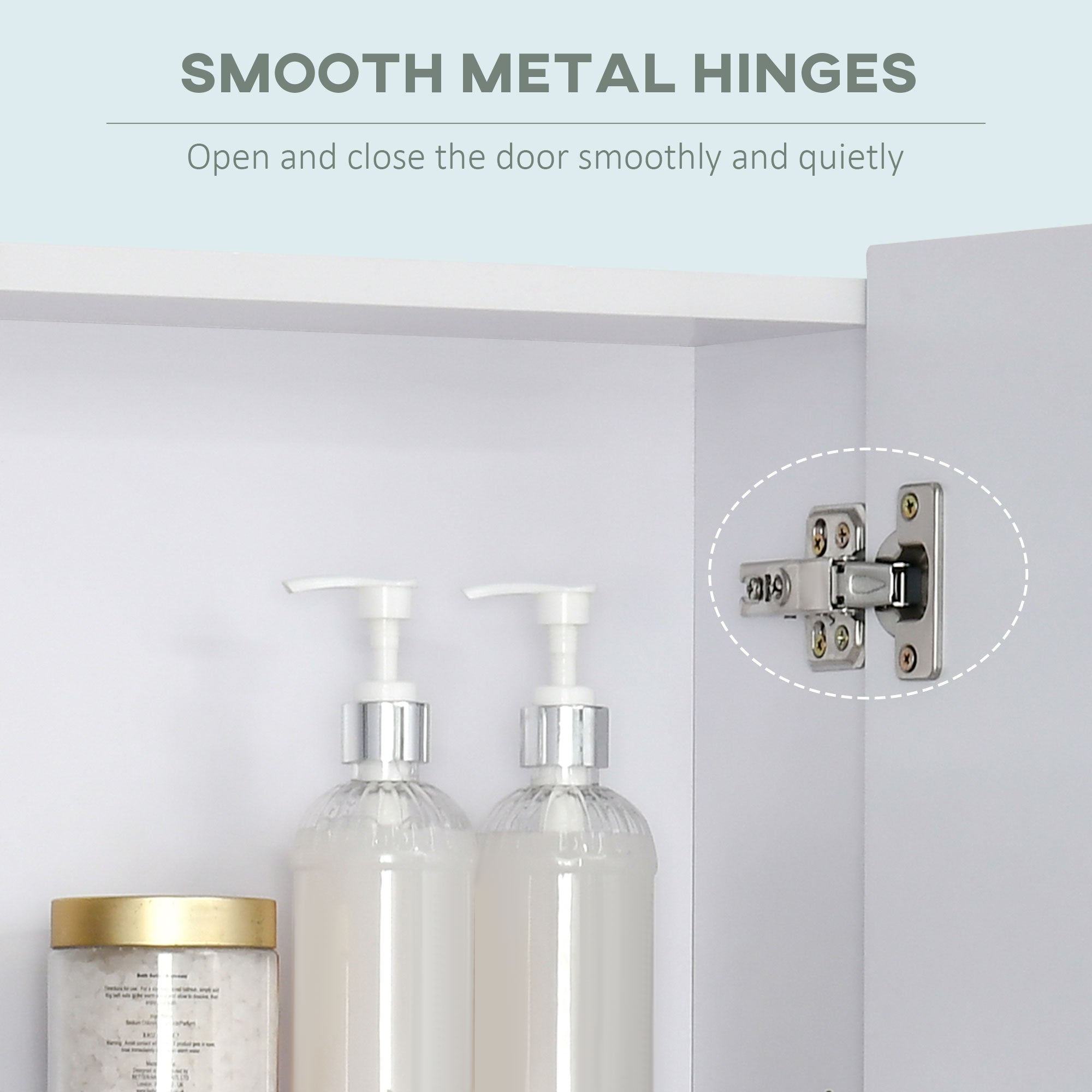 Kozy Bathroom Cabinet with Mirror, Wall Mounted Bathroom Mirror Cabinet with Adjustable Shelf, 2 Doors Storage Cupboard, White