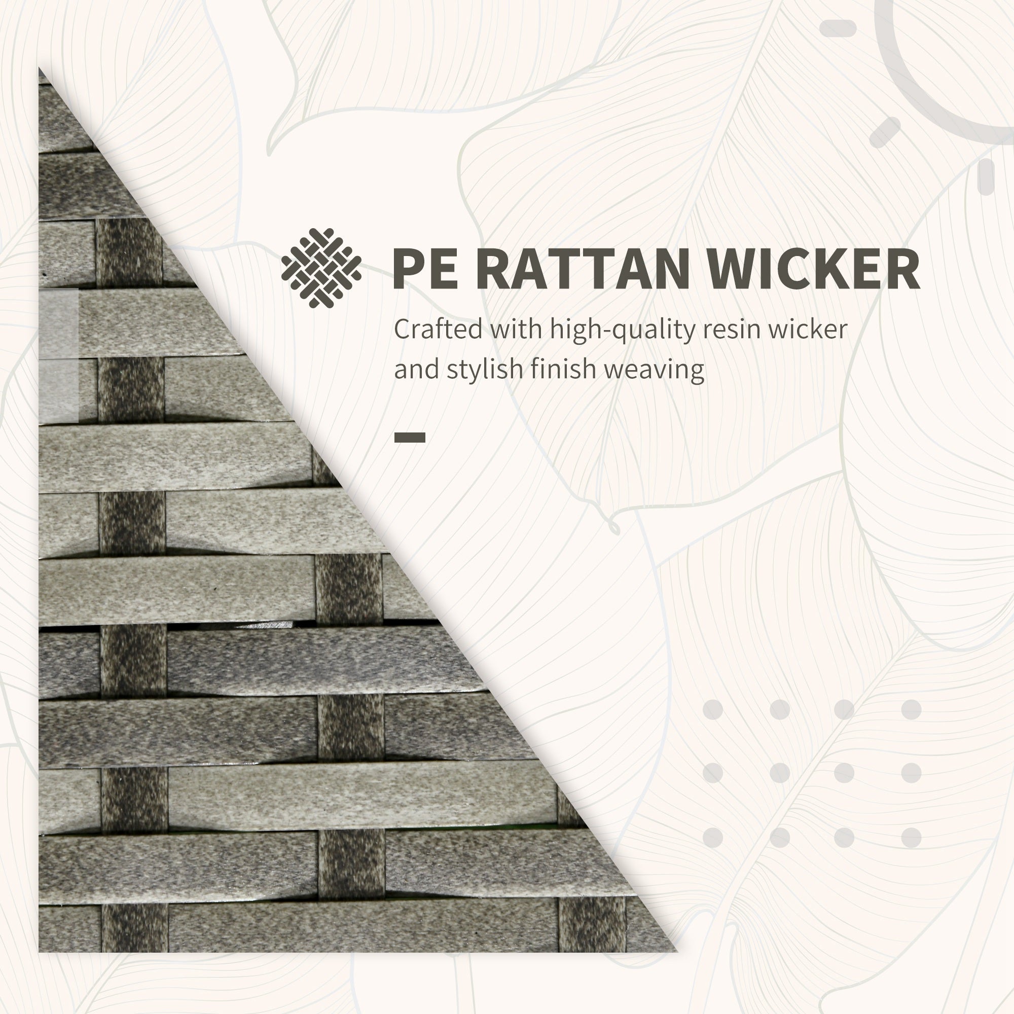 Kozy 3 Pieces Rattan Bistro Set, Wicker Garden Furniture Set with Storage Coffee Table and Chairs, Thickened Cushions for Outdoor, Patio, Balcony, Orange