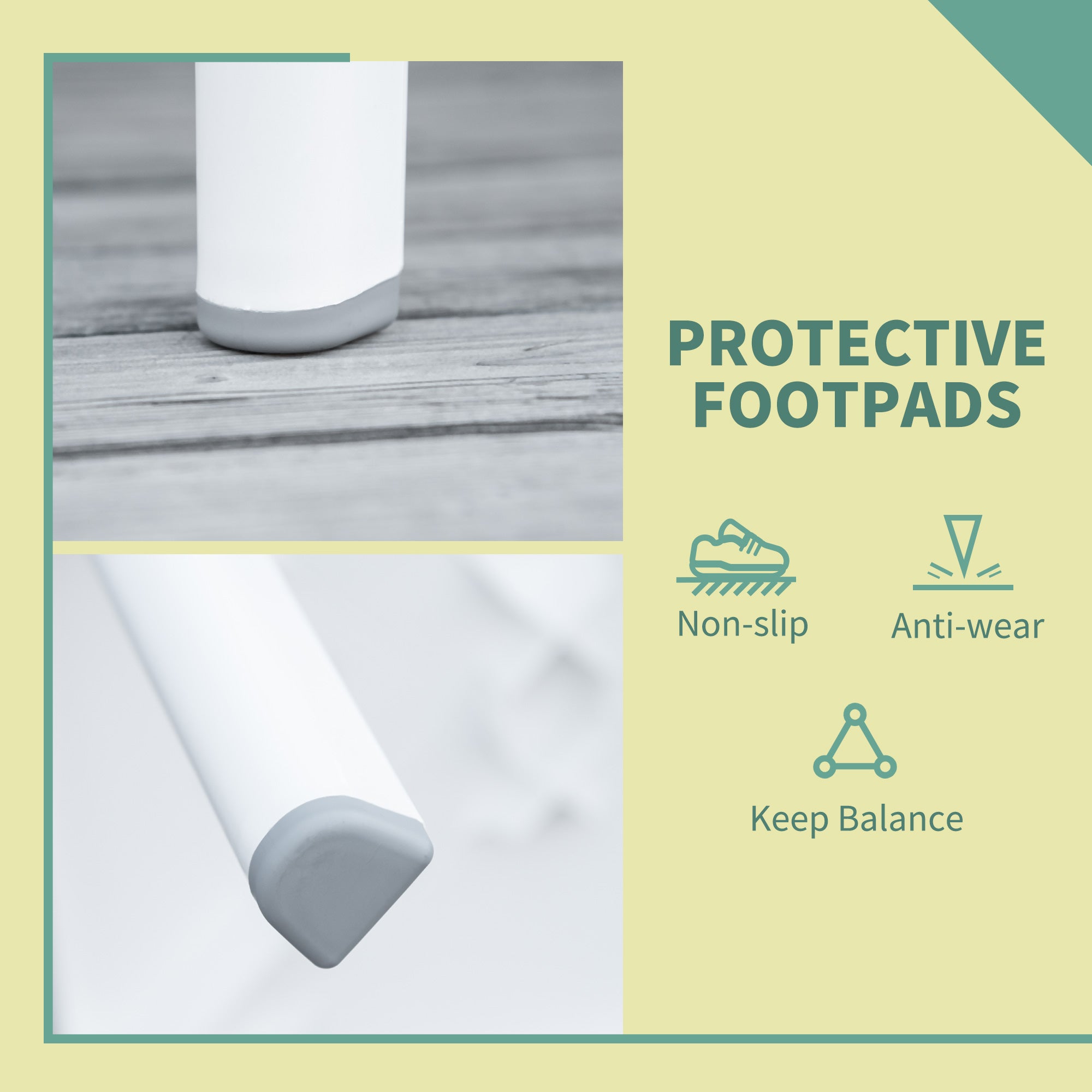 Kozy Garden Side Table Plastic Outdoor Square Coffee End Table for Drink Snack, White