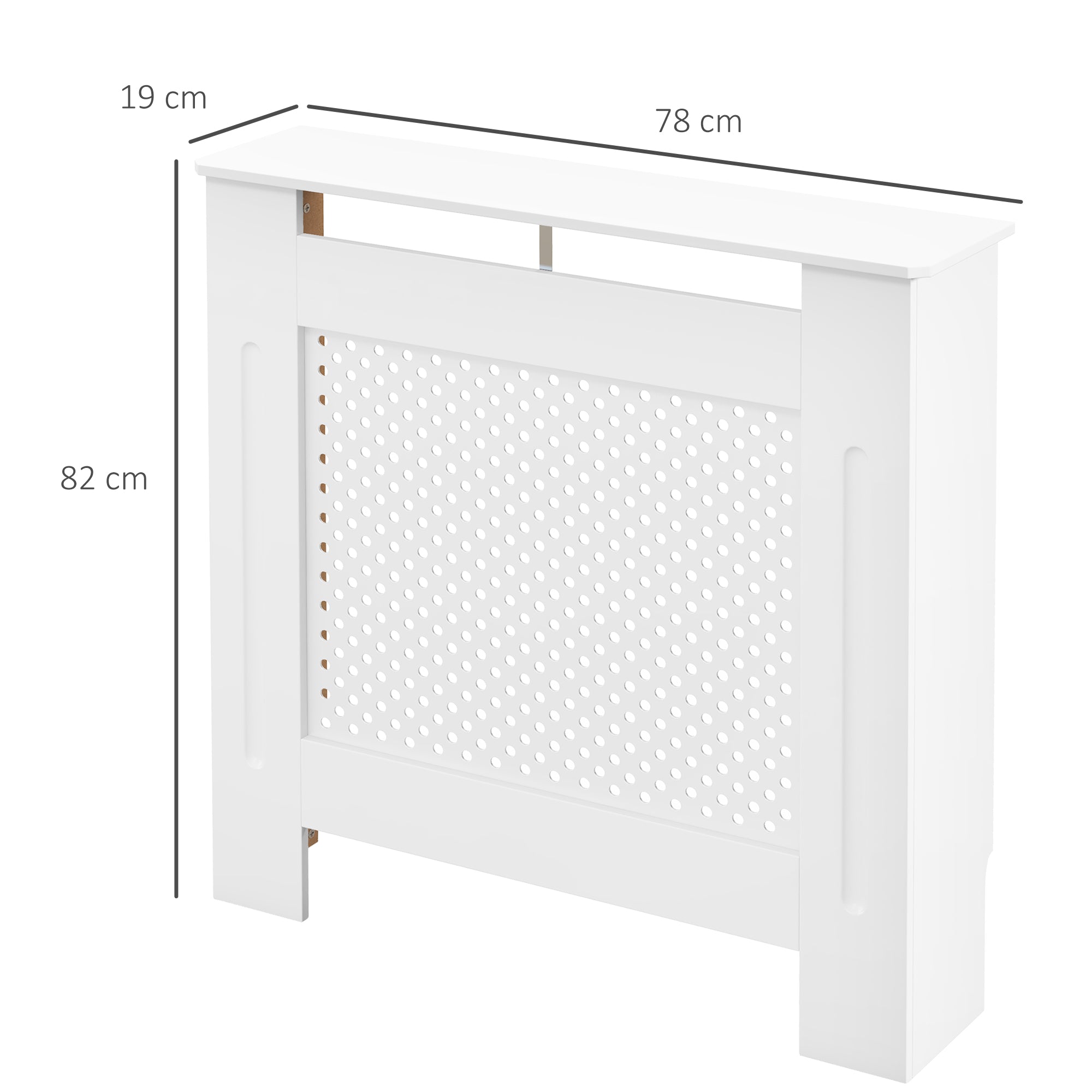 Kozy Wooden Radiator Cover Heating Cabinet Modern Home Furniture Grill Style  White Painted (Small)