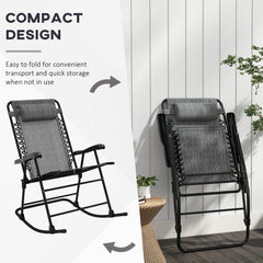 Outsunny Rocking Chair, Folding Outdoor Adjustable Zero