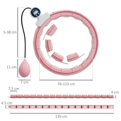 SPORTNOW Weighted Hula Hoop Smart Hula Hoop, Massage Hula Ring with 16 Detachable Knots, 360° Auto-Rotating Ball and Digital Counter | Aosom UK