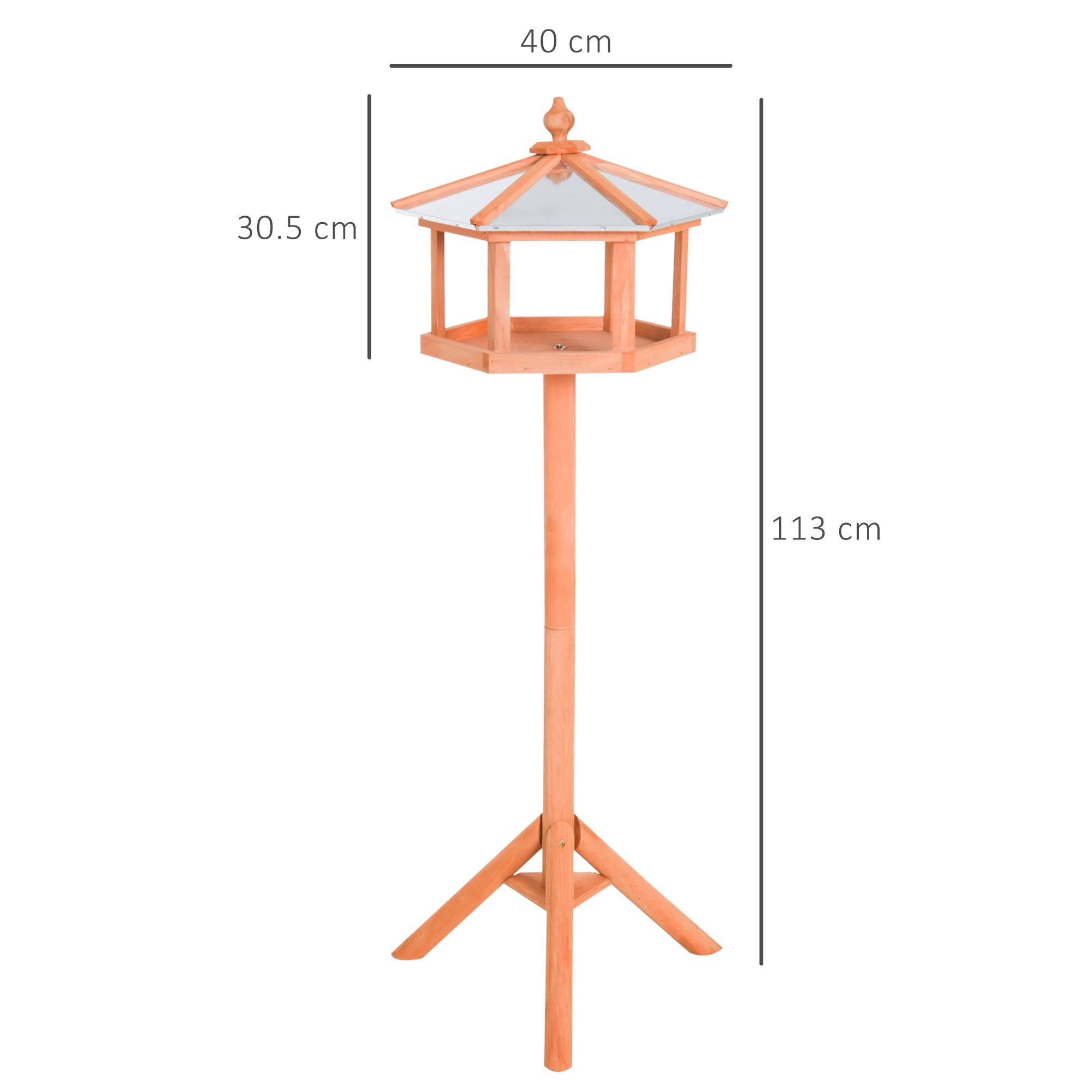 PawHut Deluxe Bird Stand Feeder Table Feeding Station Wooden Garden Wood Coop Parrot Stand 113cm High New