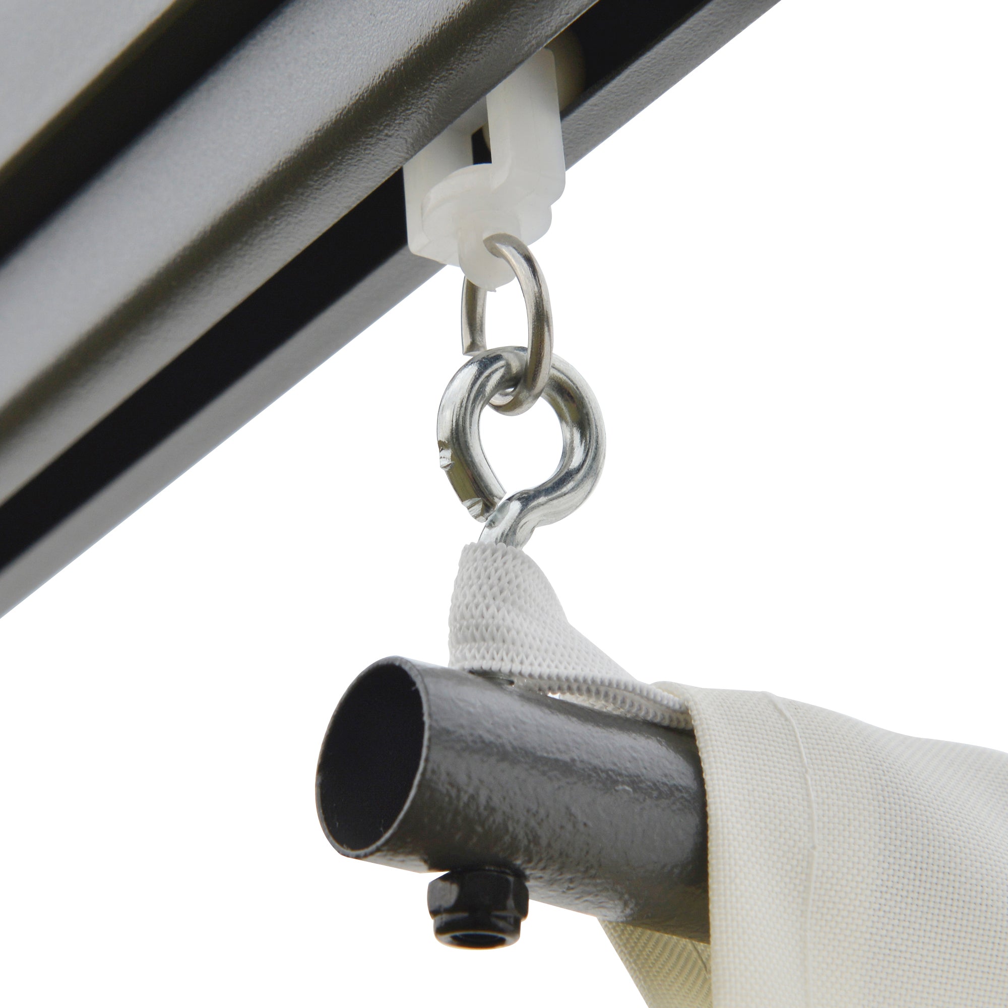 Kozy 3 x 3(m) Outdoor Lean To Pergola Retractable Canopy Wall Mounted Gazebo Patio Shelter Sun Shade, Cream White