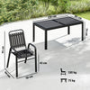 7 Pieces Outdoor Dining Set with Umbrella Hole, Garden Table and Chairs Set for 6 with Table and Stackable Chairs