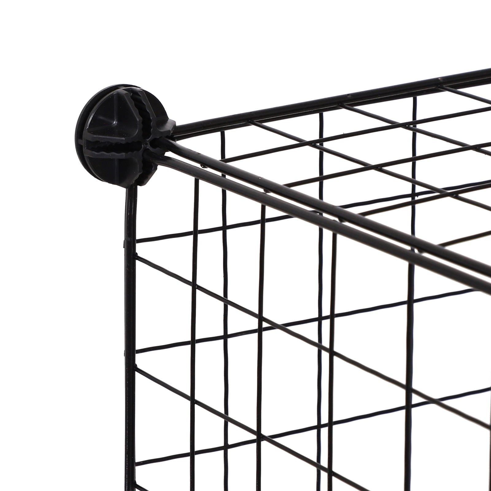 HOMCOM Interlocking 6 Cube Metal Wire Storage Rack, DIY Cabinet for Living Room, Display Shelves, Black