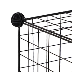 HOMCOM Interlocking 6 Cube Metal Wire Storage Rack, DIY Cabinet for Living Room, Display Shelves, Black