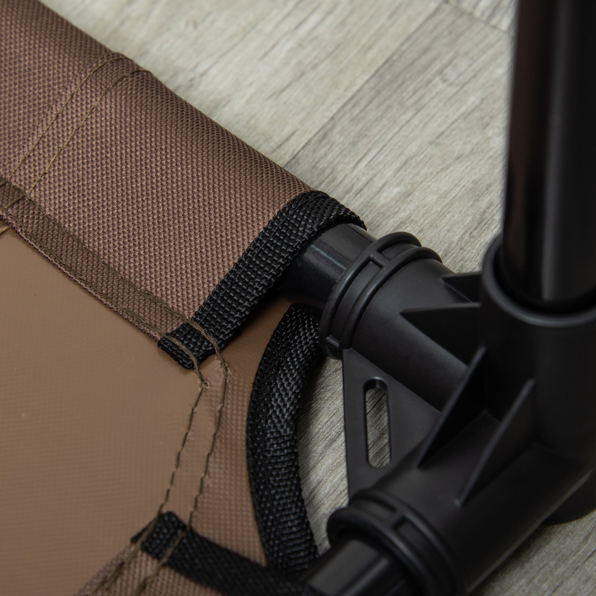 Kozy Raised Dog Bed Waterproof Elevated Pet Cot with Breathable Mesh UV Protection Canopy Brown, for Large Dogs, 92 x 76 x 90cm