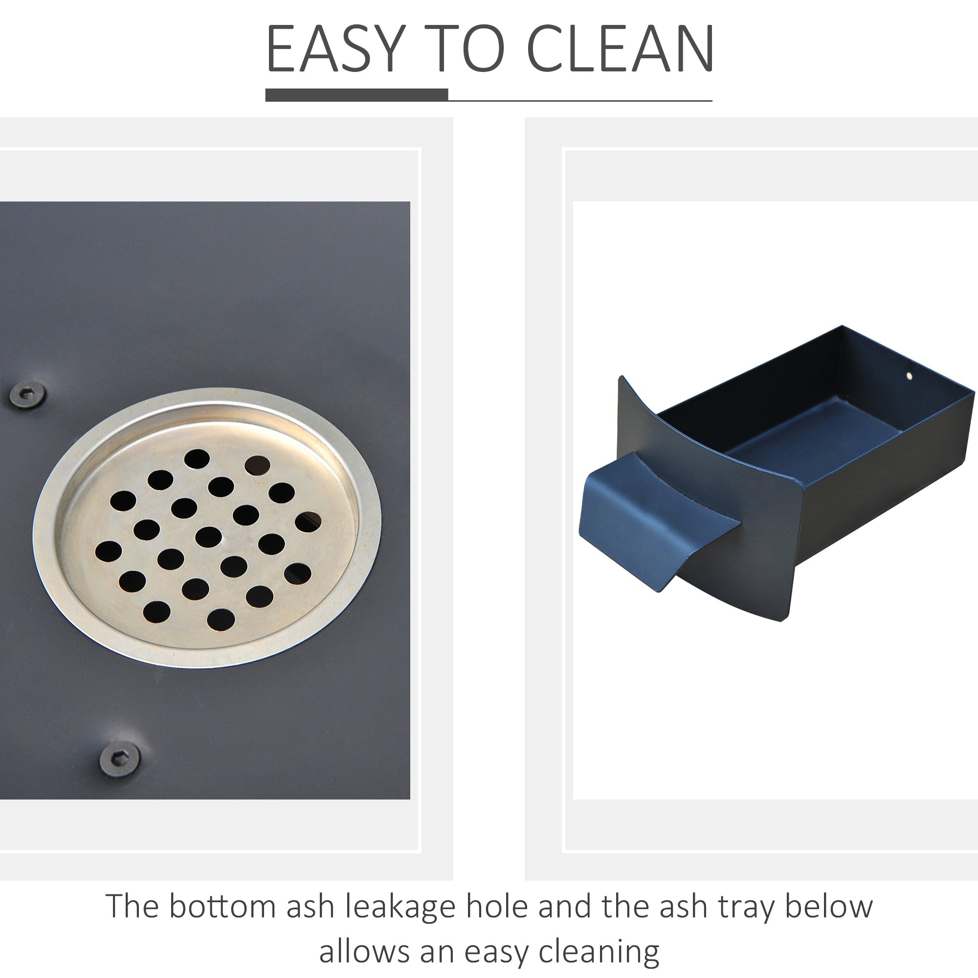 Outsunny Charcoal BBQ Outdoor Garden Adjustable Barbecue Double Grill Party Cooking Fire Pit with Cutting Board - Black | Aosom UK