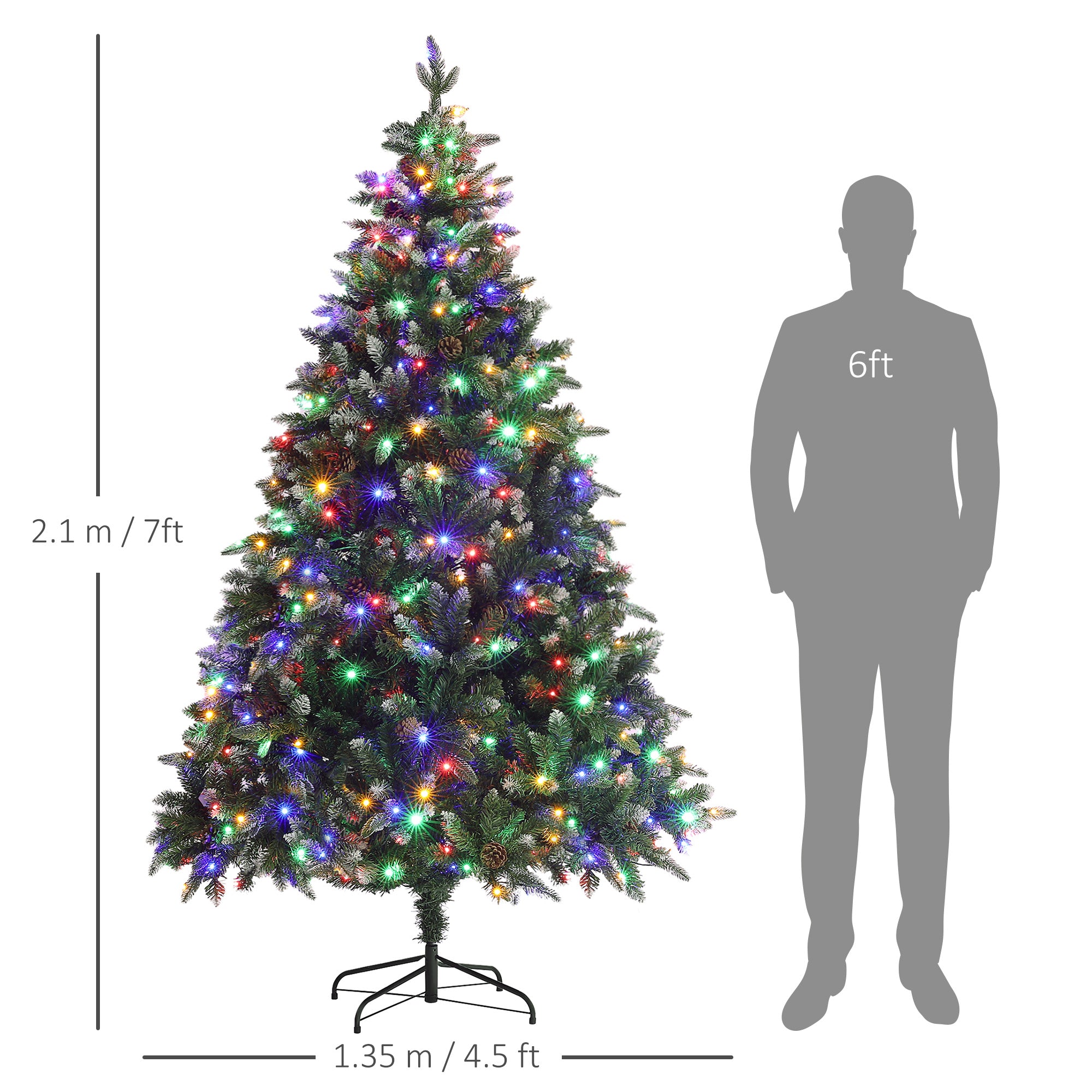 Kozy - 7ft LED Pre-Lit Artificial Christmas Tree, with Base