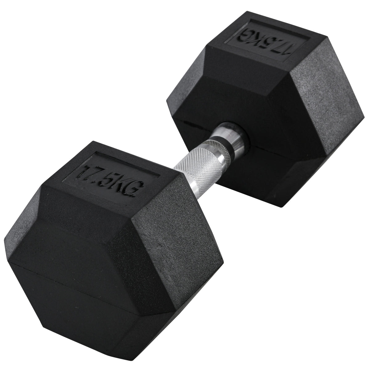 Kozy 17.5KG Single Rubber Hex Dumbbell Portable Hand Weights Dumbbell Home Gym