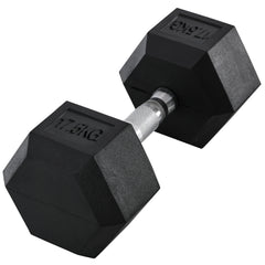Kozy 17.5KG Single Rubber Hex Dumbbell Portable Hand Weights Dumbbell Home Gym