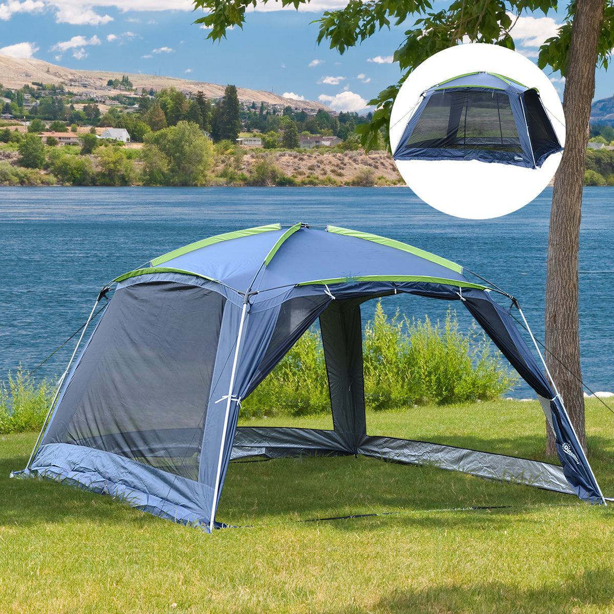 Outsunny Portable Camping Tent, 5