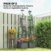 2 Pack Raised Garden Bed with Trellis, Outdoor Planter Box with Removable Drainage Tray