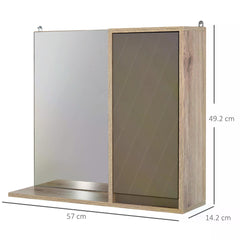 HOMCOM Wall Mounted Bathroom Cabinet, MDF Construction with Mirror, Space