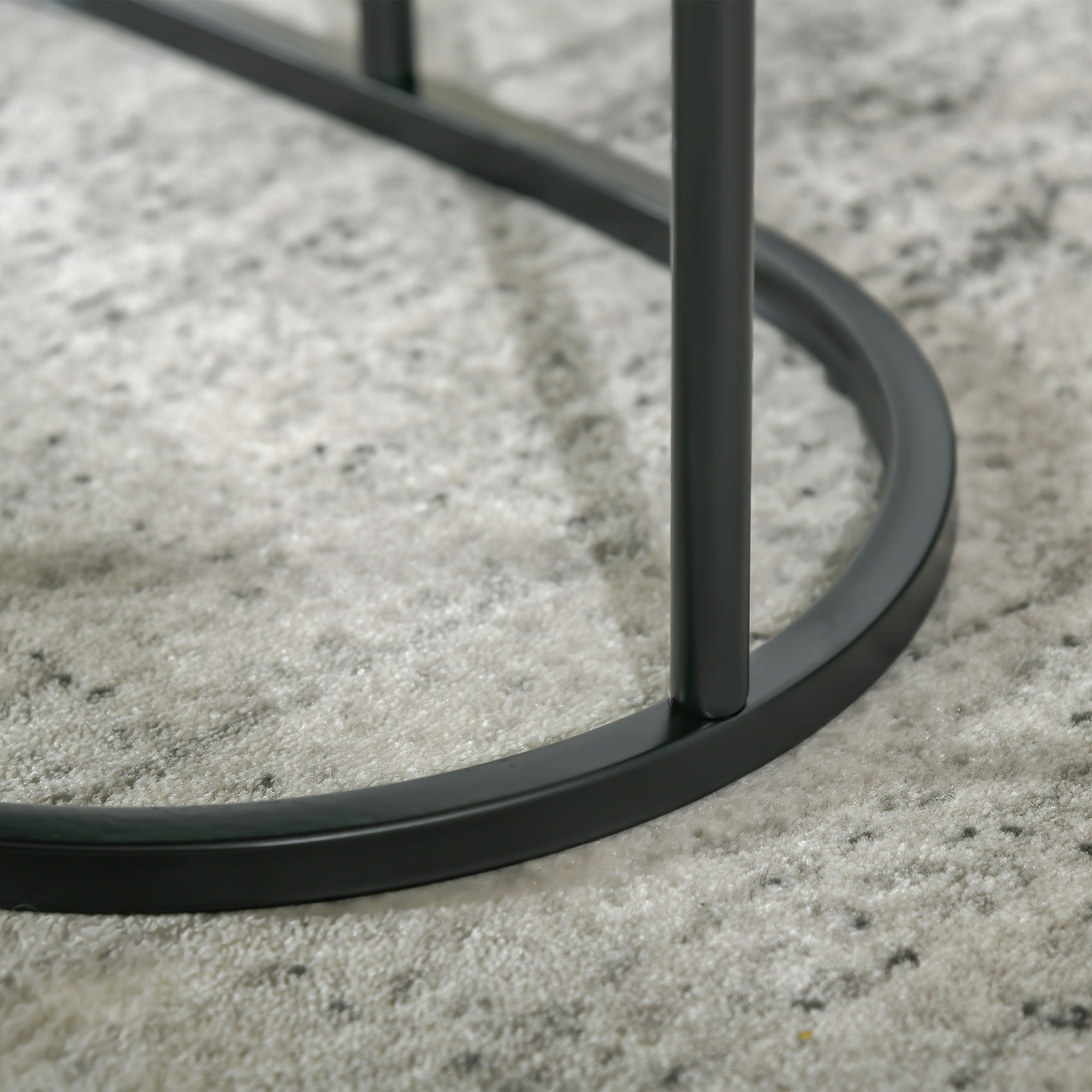 Kozy Marble-Effect Nest of Tables - Black/White