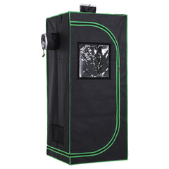 Kozy Grow Tent Reflective Mylar Hydroponic with Adjustable Vents and Floor Tray for Indoor Plant Growing, 60 x 60 x 140 cm (24.5" x 24.5" x 55")