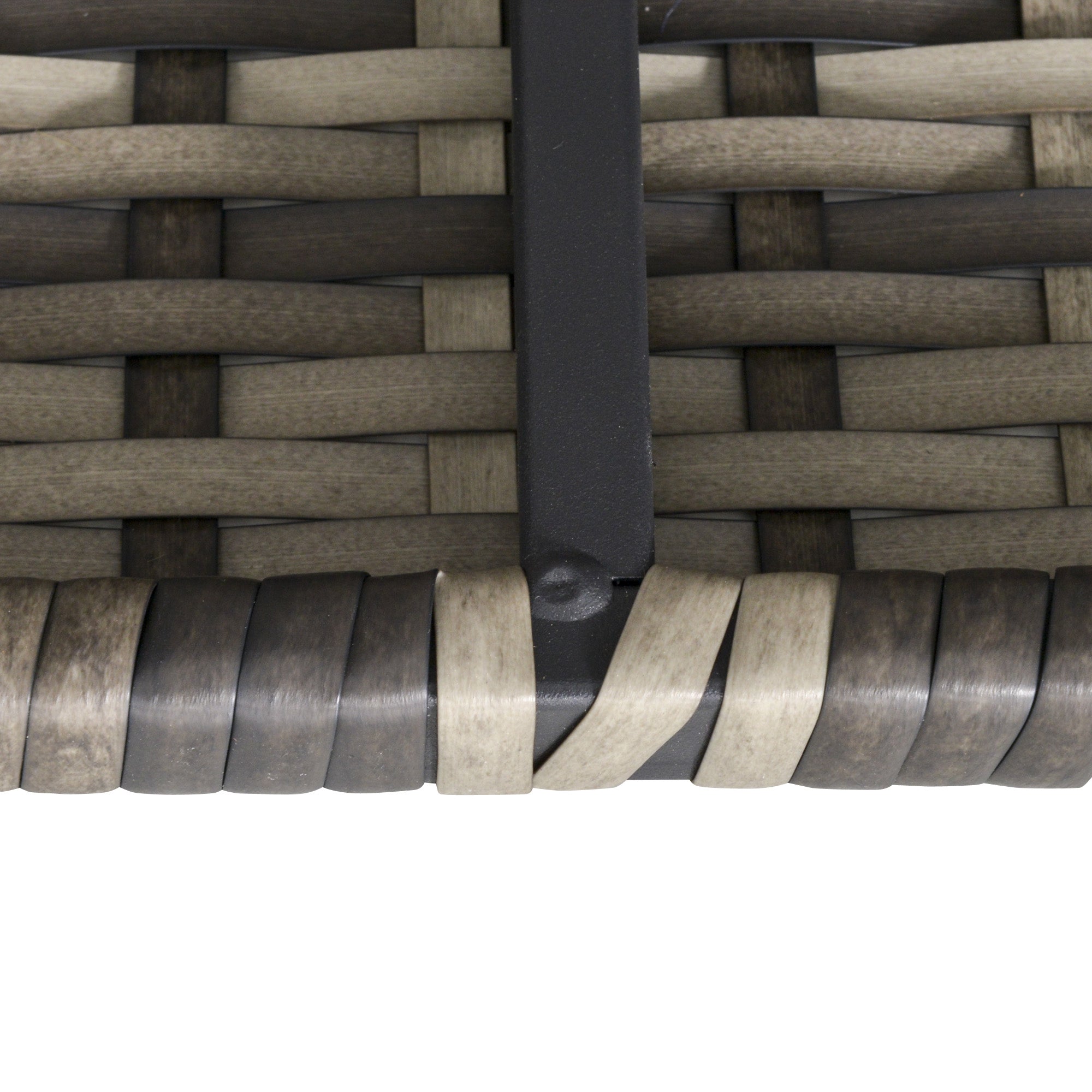 Kozy Outdoor PE Rattan Corner Sofa, Garden Wicker Furniture Single Sofa Chair w/ Cushions, Deep Grey