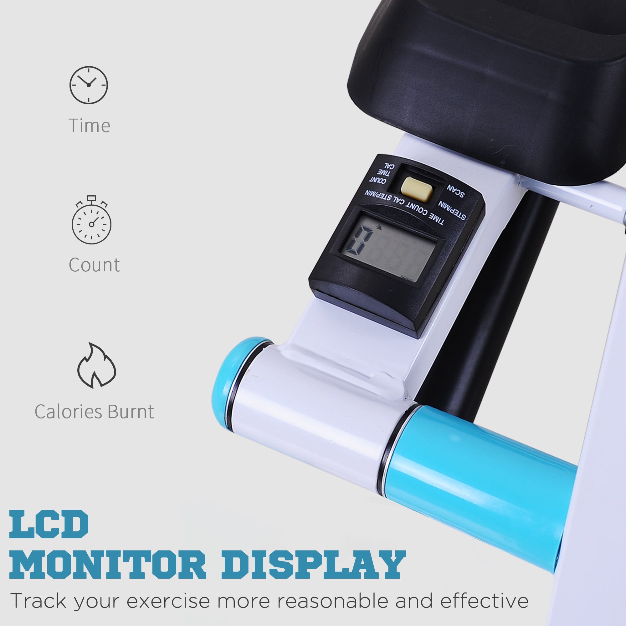 Kozy Stepper w/ Handle Hand Grip Workout Fitness Machine For Fitness Aerobic Exercise Home Gym White