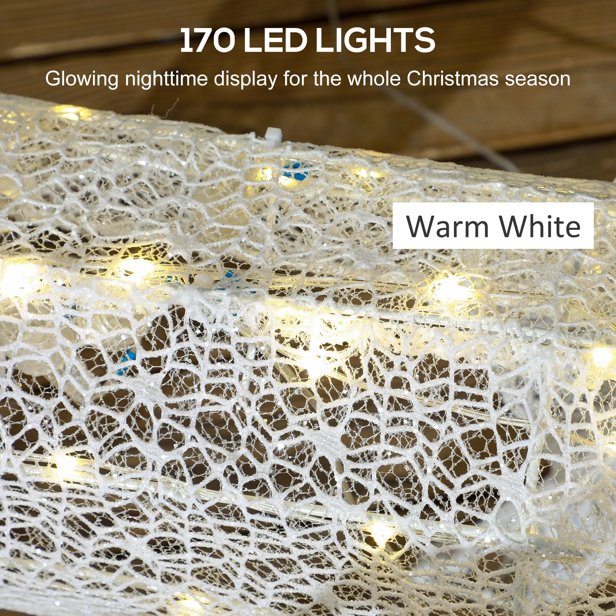 Kozy - 170 LED Light Reindeer and Sleigh Christmas Decoration