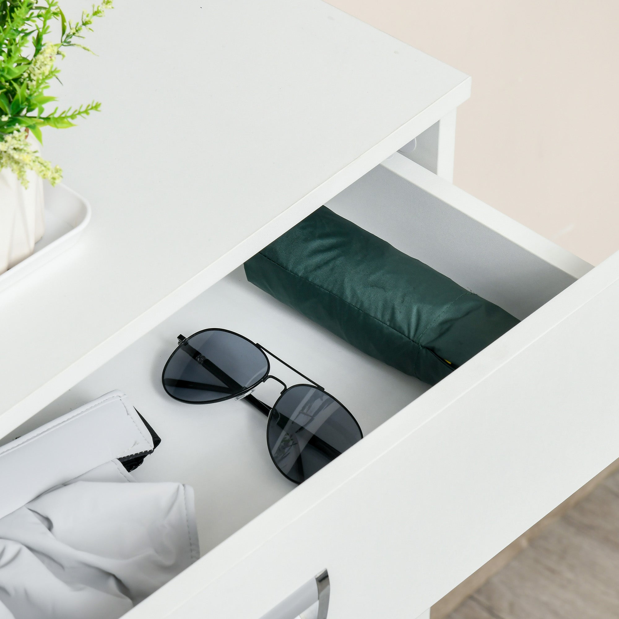 Kozy Shoe Cabinet, Slim Shoe Storage Cabinet with Drawer, 2 Flip-up Doors and Adjustable Shelf, Narrow Shoe Cupboard for 16 Pairs of Shoes for Entryway, Hallway, White