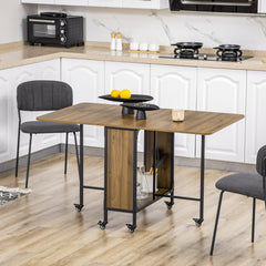 Kozy Six-Person Drop Leaf Dining Table - Brown/Black