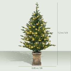 Kozy - Set of Two Artificial 4ft Christmas Trees, with Lights - Green