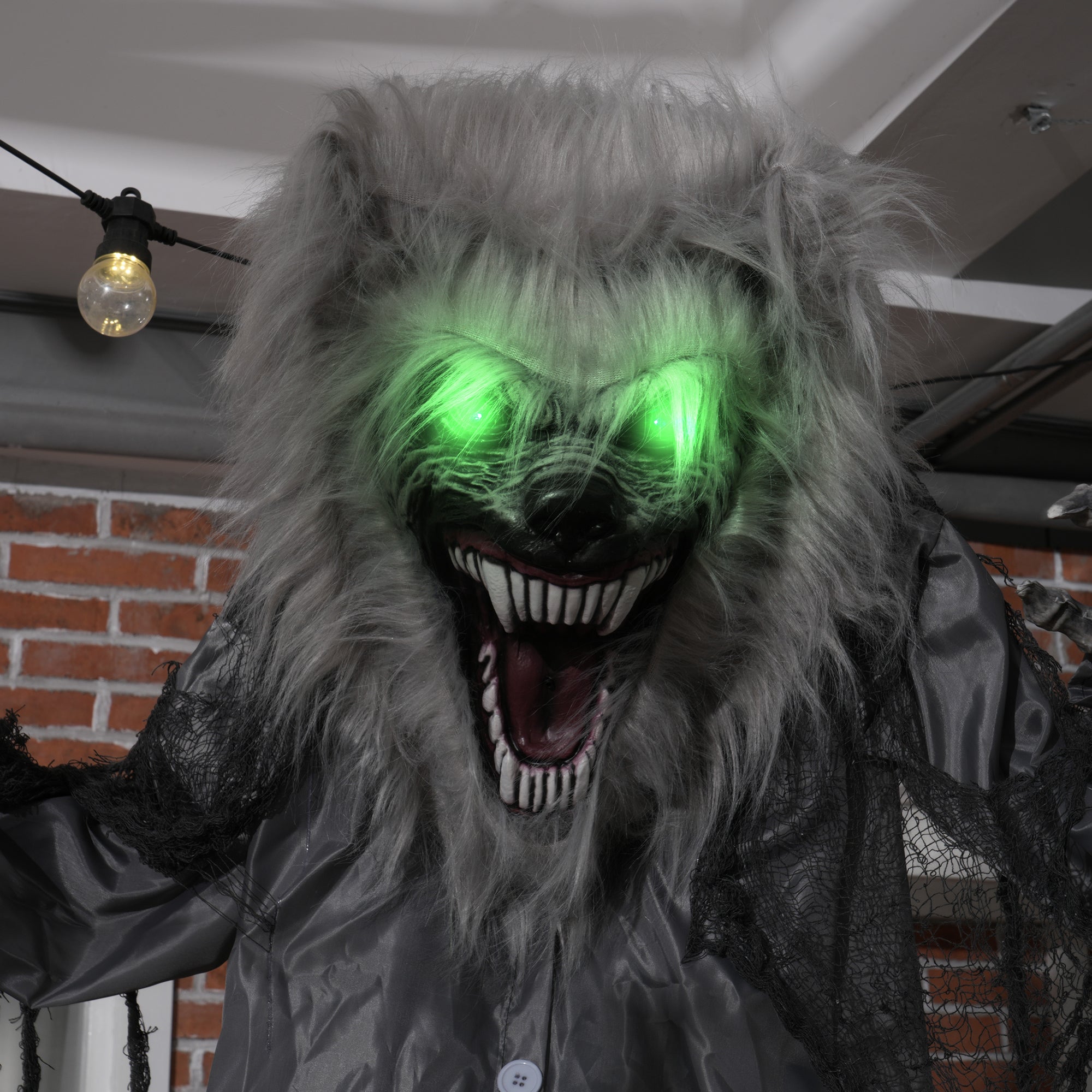Kozy - 6'8" Skeleton Werewolf Halloween Animatronic, with Glowing Eyes