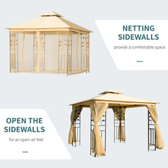 Outsunny 3x3 m Double Top Gazebo