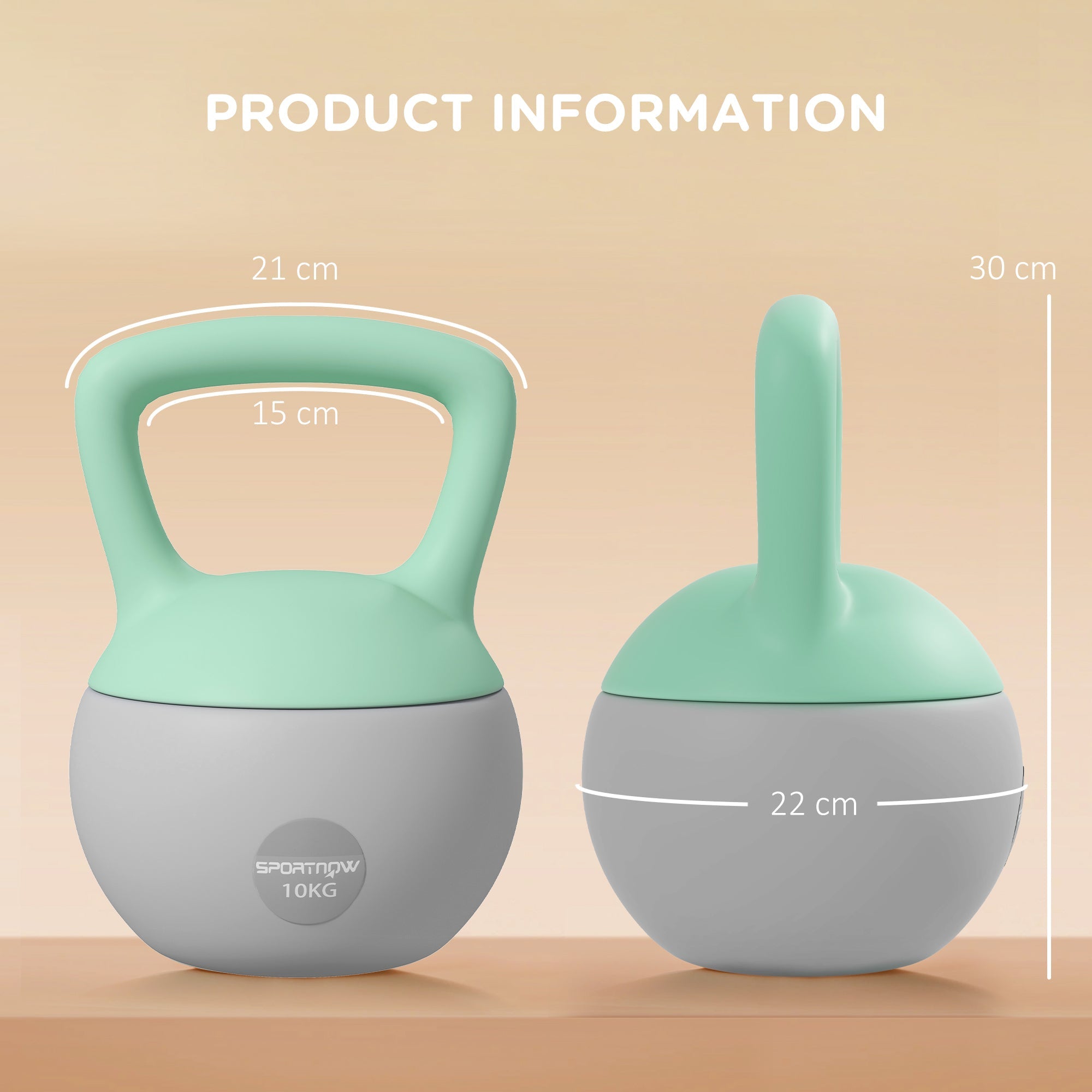 SPORTNOW 10KG Kettlebell, Soft Kettle Bell with Non-Slip Handle for Home Gym Weight Lifting and Strength Training | Aosom UK