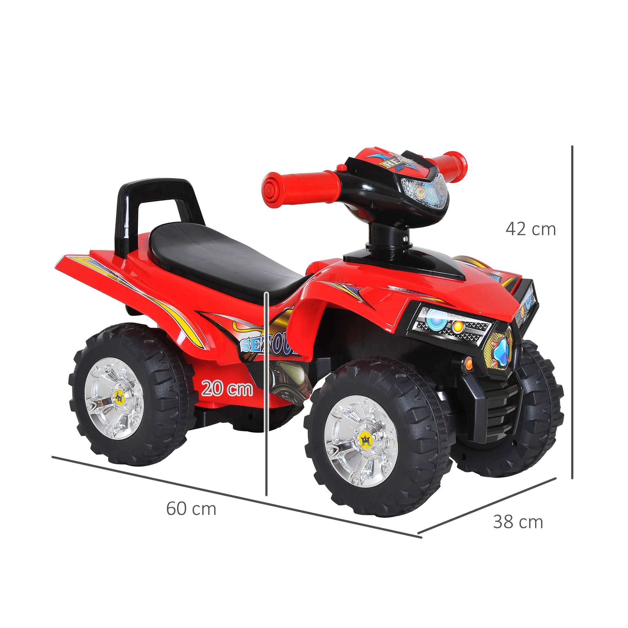 HOMCOM Kids Ride On Quad Bike, 60Lx38Wx42H cm