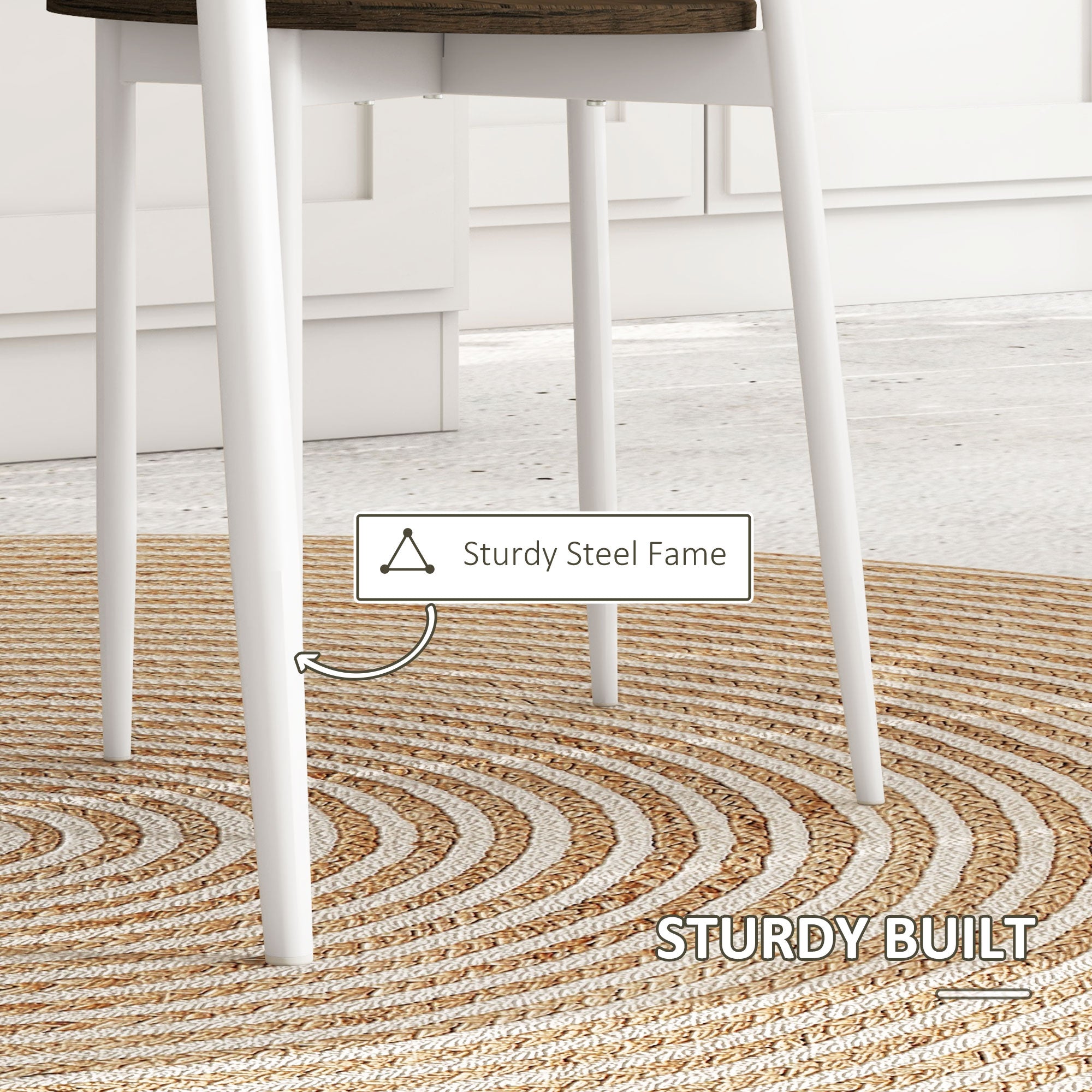 Kozy 3-Piece Dining Table and Chairs Set, Oval Kitchen Table with 2 Chairs, with Wire Storage Shelf and Steel Frame, Natural