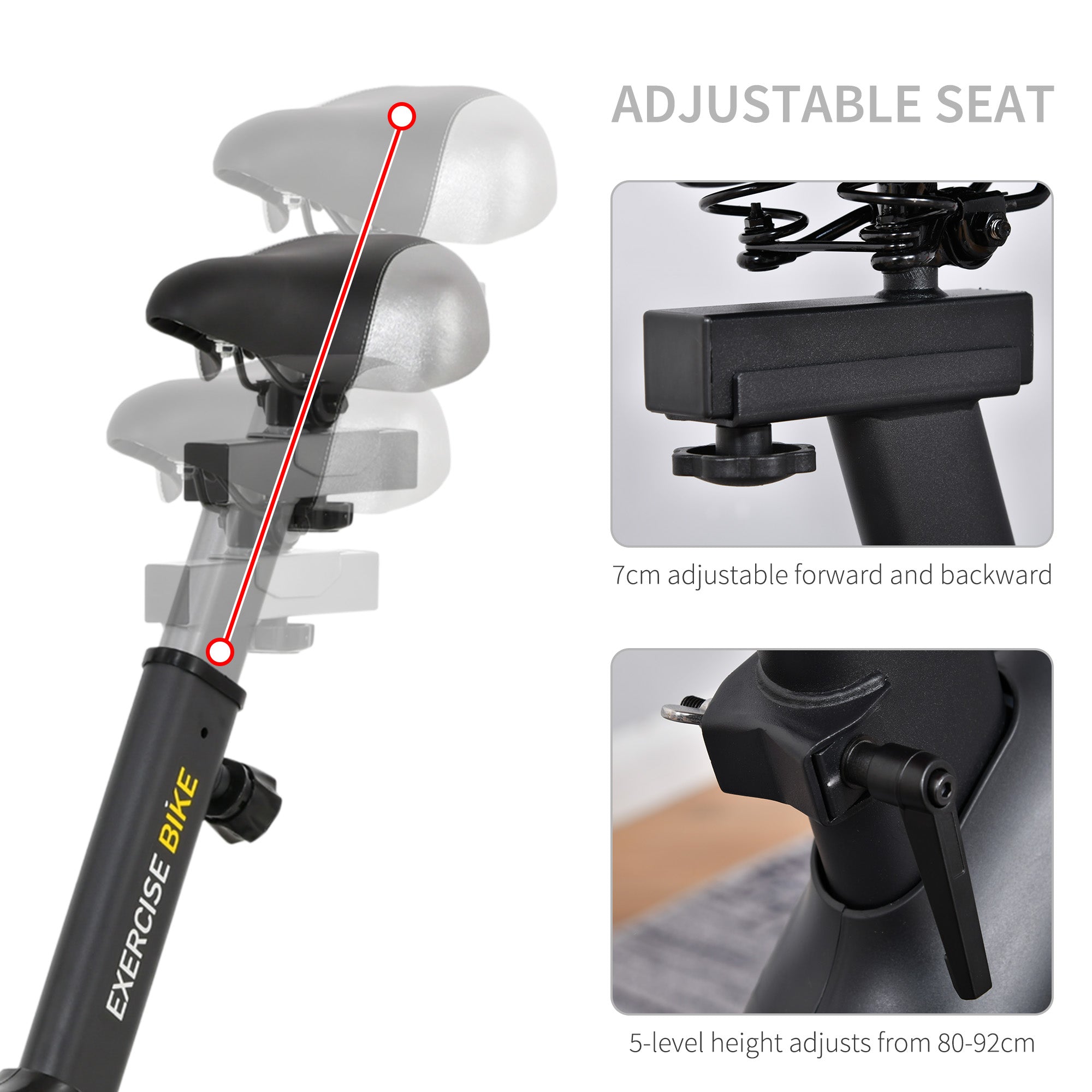 Kozy Upright Exercise Bike Indoor Training Cycling Machine Stationary Workout Bicycle with 10KG Flywheel and Adjustable Resistance Seat Handlebar LCD Display for Home Gym