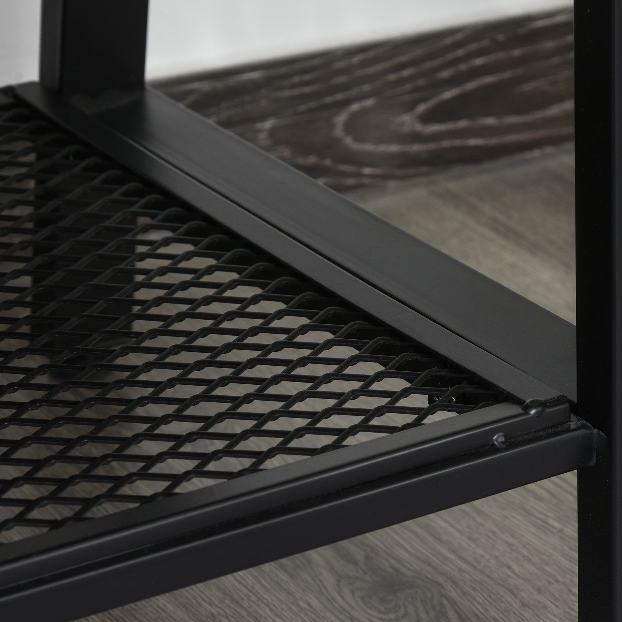 Kozy TV Stand Cabinet, Industrial TV Unit for TVs up to 45", 100cm TV Cabinet with 2 Open Compartments and Mesh Bottom Shelf for Living Room, Rustic Brown