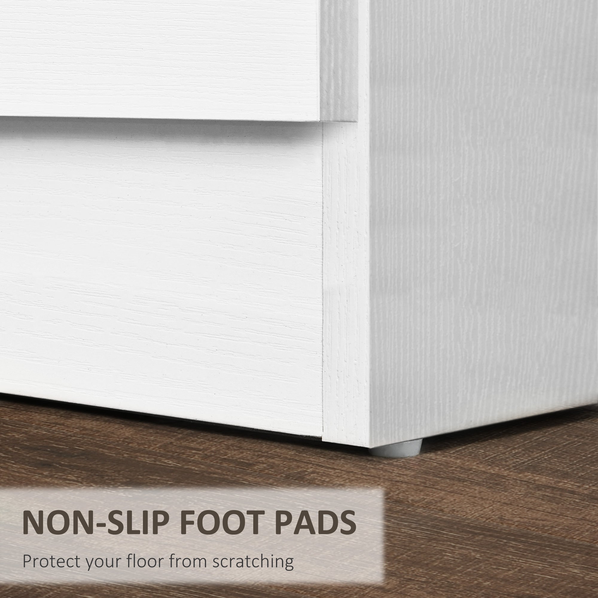 Kozy Three-Drawer Simple Bedside Table - White