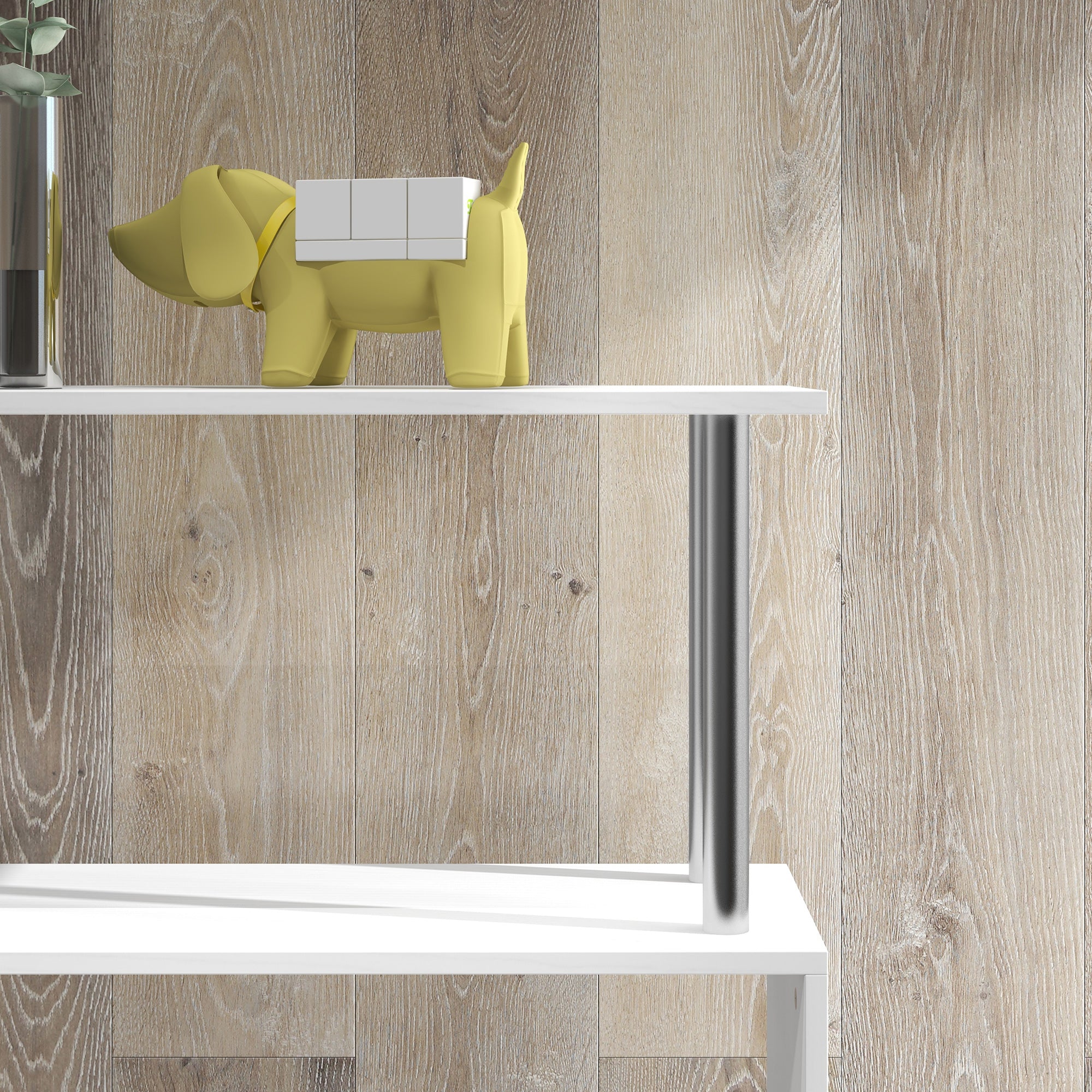 Kozy S Shape Bookcase, 5 Tiers Bookshelf, Modern Freestanding Storage Shelf for Home Office, Study, Living Room, 80 x 30 x 145cm, White