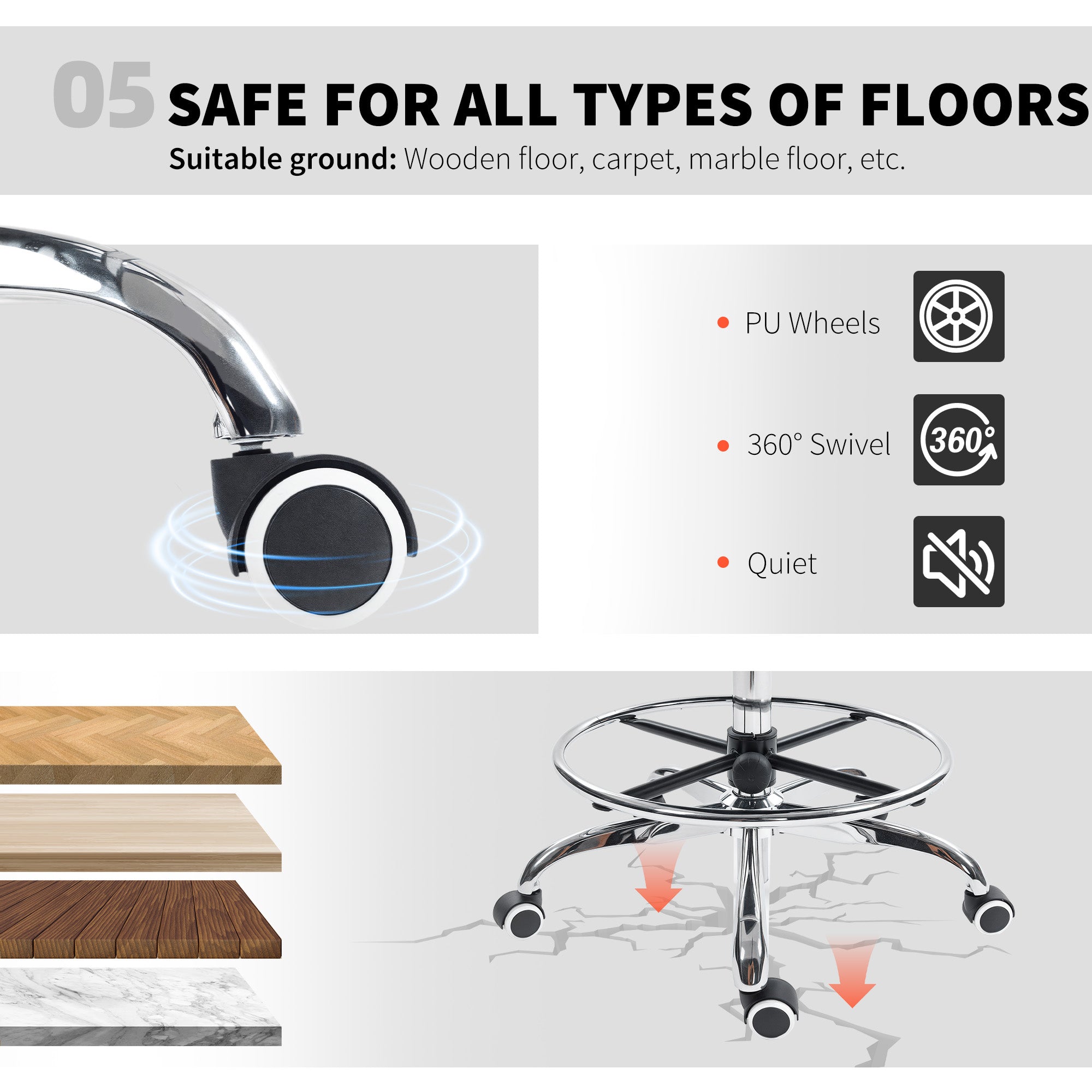 Kozy Draughtsman Chair, with Adjustable Lumbar - Charcoal Grey
