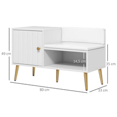 HOMCOM Shoe Storage Unit, with Padded Seat - White | Aosom UK