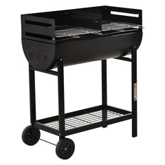 Kozy Steel 2-Grill Charcoal BBQ w/ Wheels Black