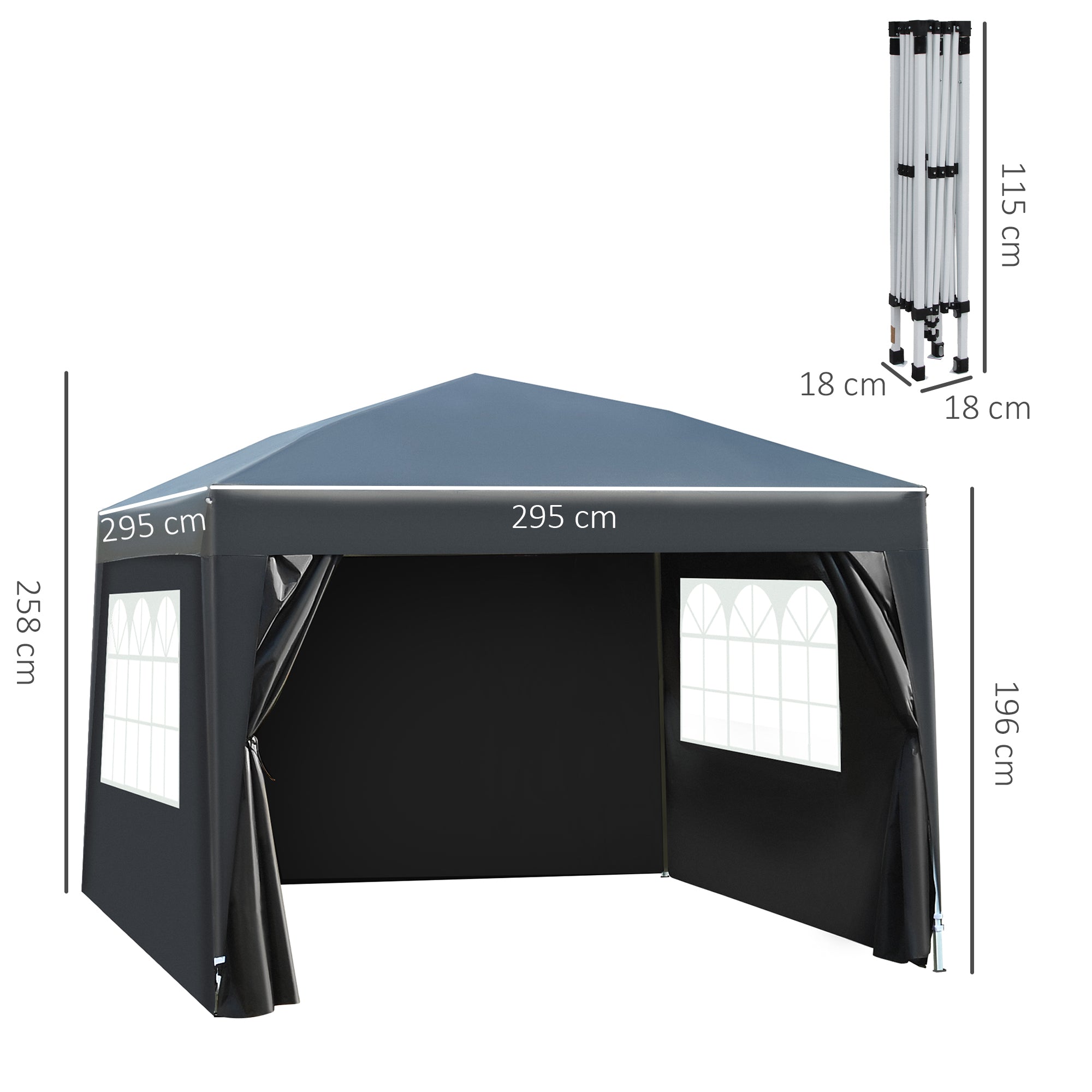 Outsunny 3x3m Pop up Gazebo Marquee