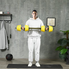 Kozy 30KG Dumbbell & Barbell  Adjustable Set Plate Bar Clamp Rod Home Gym Sports Area Exercise Ergonomic