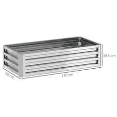 Kozy - Raised Beds for Garden, Galvanized Outdoor Planters, for Herbs and Vegetables, Use for Patio, Backyard, Balcony, Silver