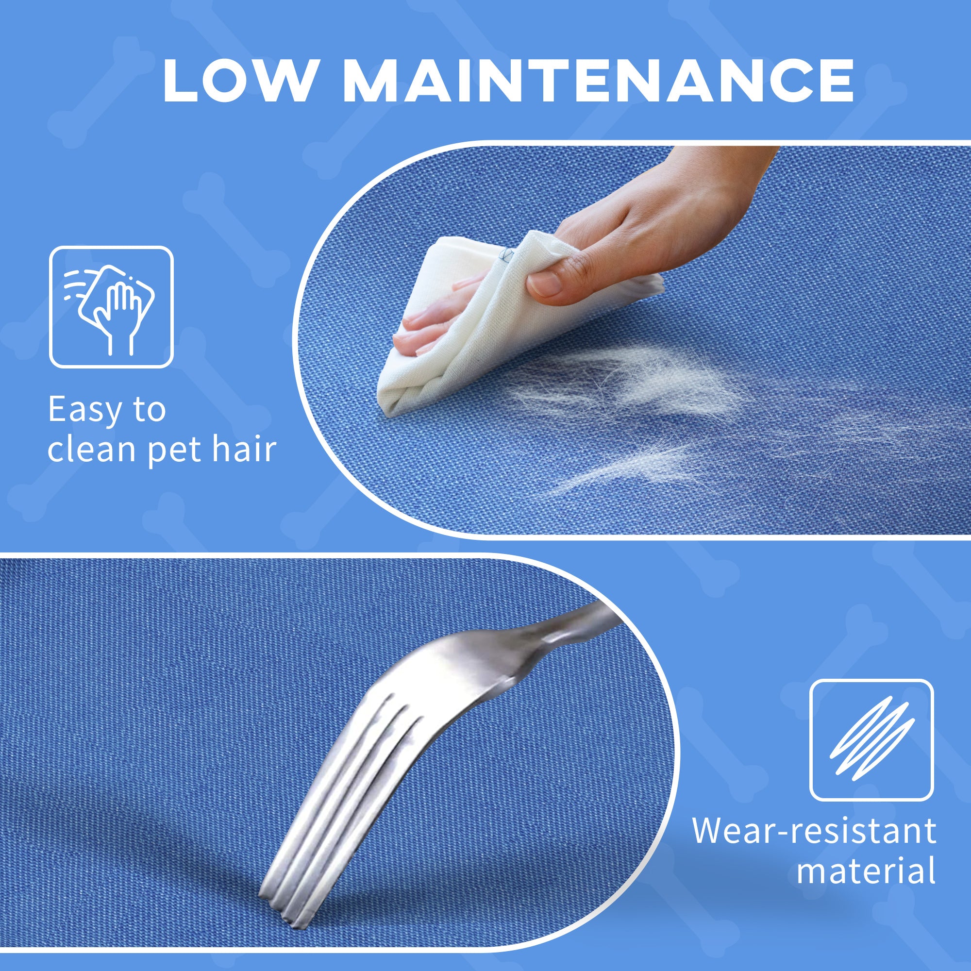 Kozy Raised Dog Bed Cat Elevated Lifted Portable Camping w/ Metal Frame Blue (Medium)